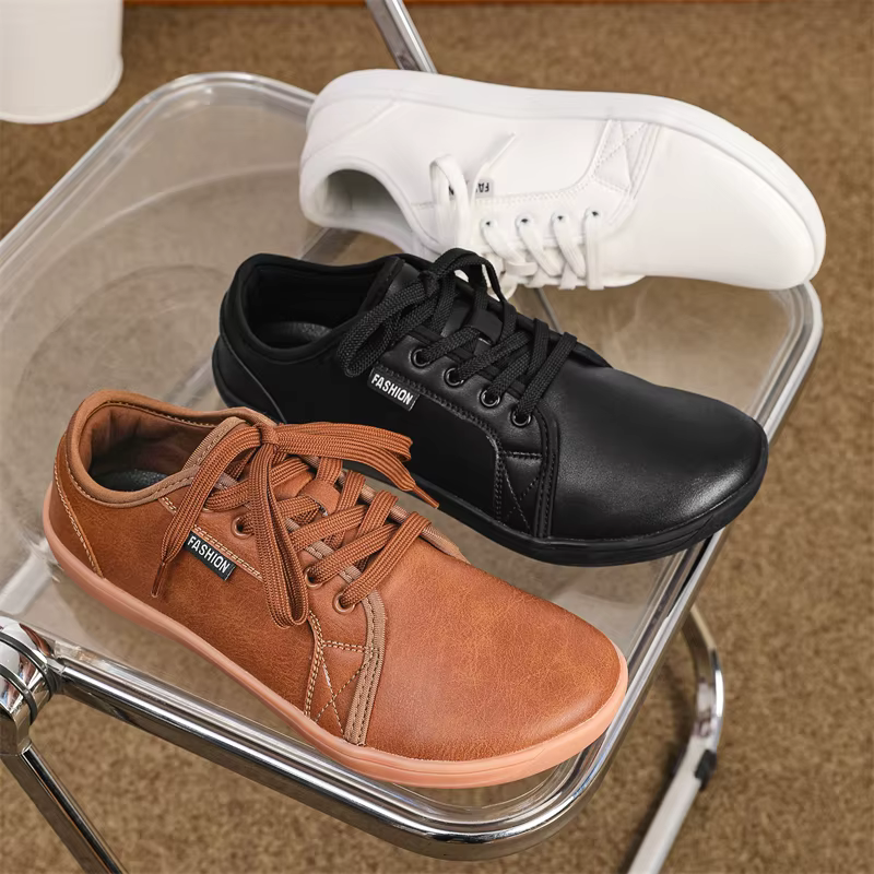 Chaussures minimalistes taille 37-48 hommes et femmes bout large pieds nus décontracté en cuir artificiel