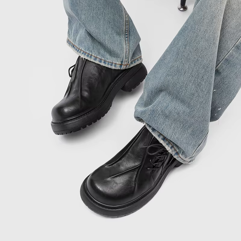 Derby chaussures en cuir à semelles épaisses pour hommes Styles de créateurs de mode Fête et Travail Loisirs et