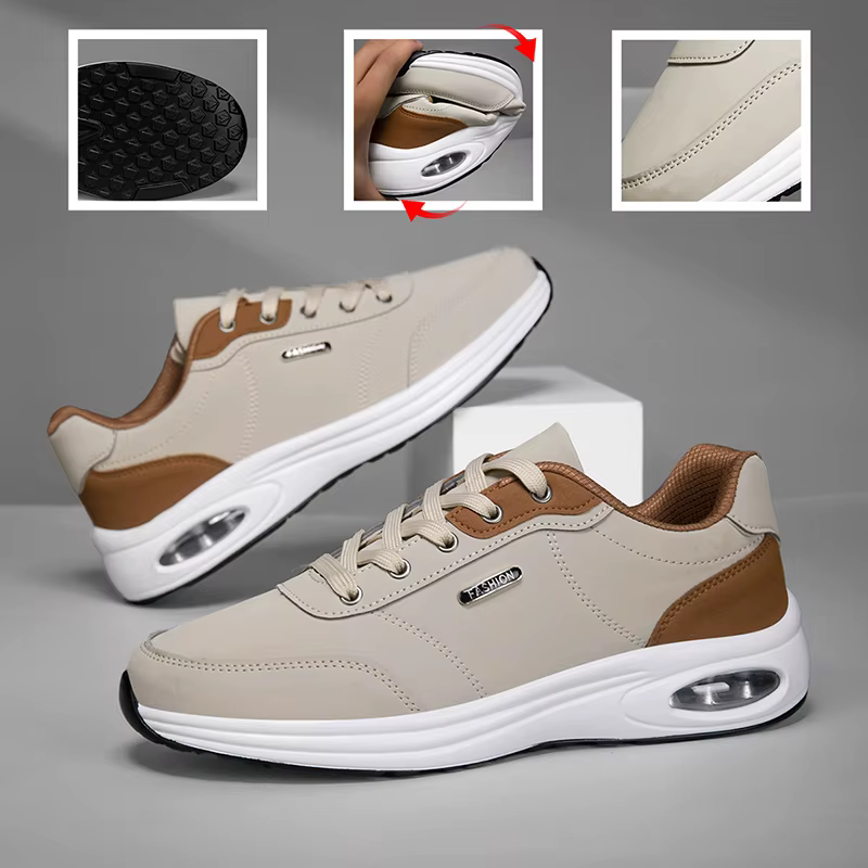 Nouvelles Chaussures de Sport 2026 en Cuir Imperméables Décontractées Antidérapantes à Absorption des Chocs pour Hommes – Idéales pour la Course et le Tennis