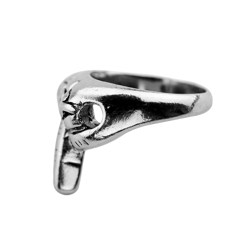 Bague pour homme style rock avec motif doigt d'honneur vertical, bijou tendance pour les individus avant-gardistes