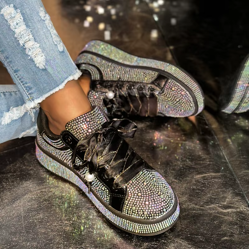 Baskets de luxe à strass pour femmes