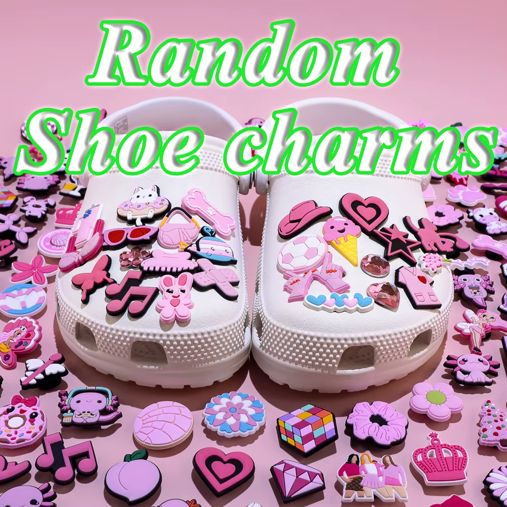 Breloques de chaussures roses aléatoires pour femmes et filles