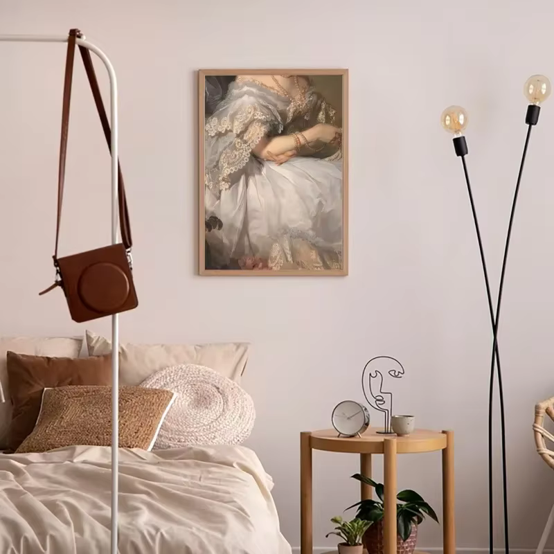 Renaissance Woman Hand Portrait Poster Elegant Feminine Baroque Canvas Painting Gallery Eclectic Wall Art Living Room Home Decor