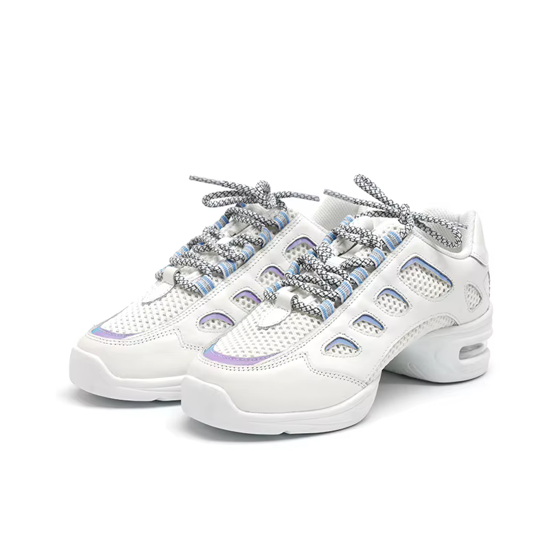 Baskets d'Été en Maille Blanche et Cuir Souple