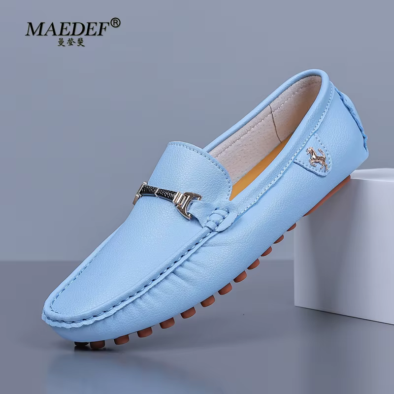 MAEDEF chaussures pour hommes mocassins blancs hommes chaussures décontractées marque hommes mocassins respirant grande taille conduite chaussures de marche pour hommes mocassins