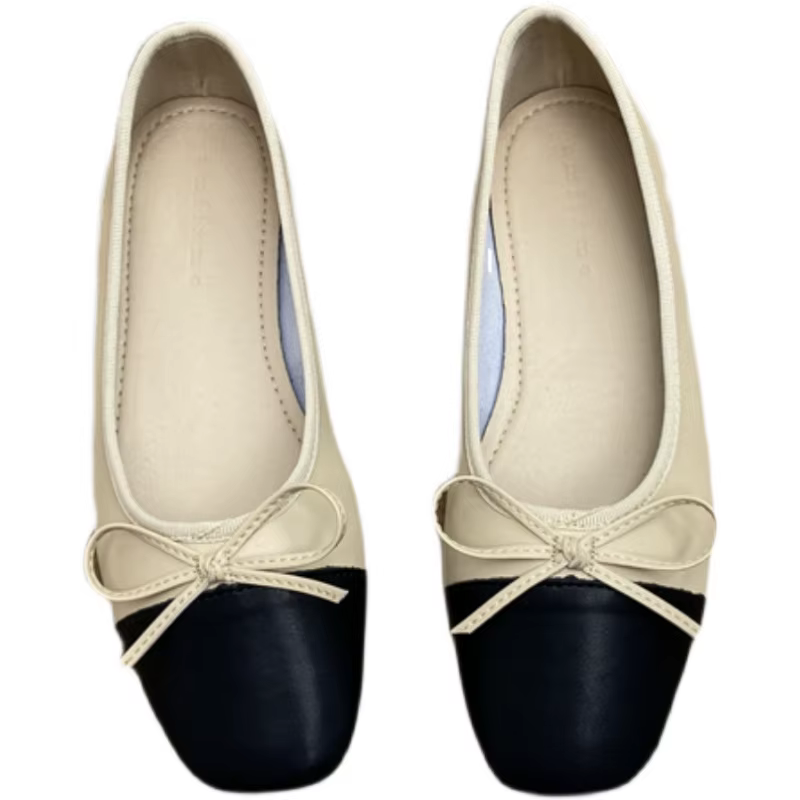 Grande taille 44 45 46 47 48 chaussures plates femmes printemps automne arc nouveau bout carré peu profond dames