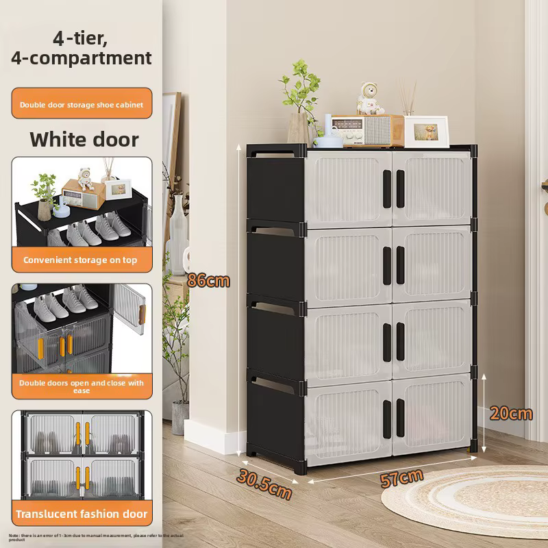Meuble à chaussures tendance pour entrée, casier à chaussures multi-niveaux pour salon, étagères à collations, boîte de rangement pliable pour chaussures, mobilier