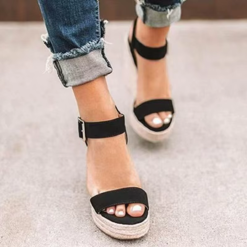 Nouvelles sandales compensées espadrilles pour femme 2026