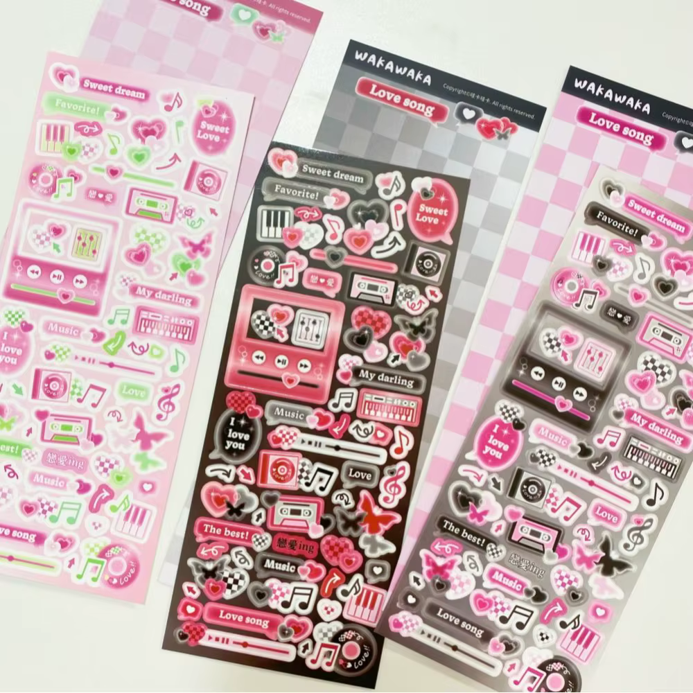 SCRAPBOOK musique autocollant décoratif coréen bricolage téléphone bagages moto ordinateur portable flocons idole carte déco autocollant