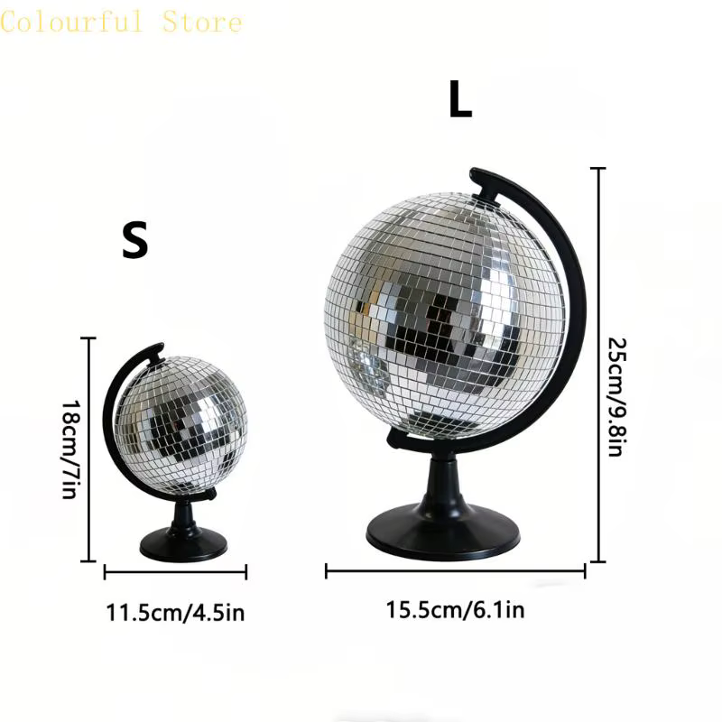 X7XD – statues Disco en argent, miroir, Sculpture Disco avec Base, ornement bureau pour décorations fête