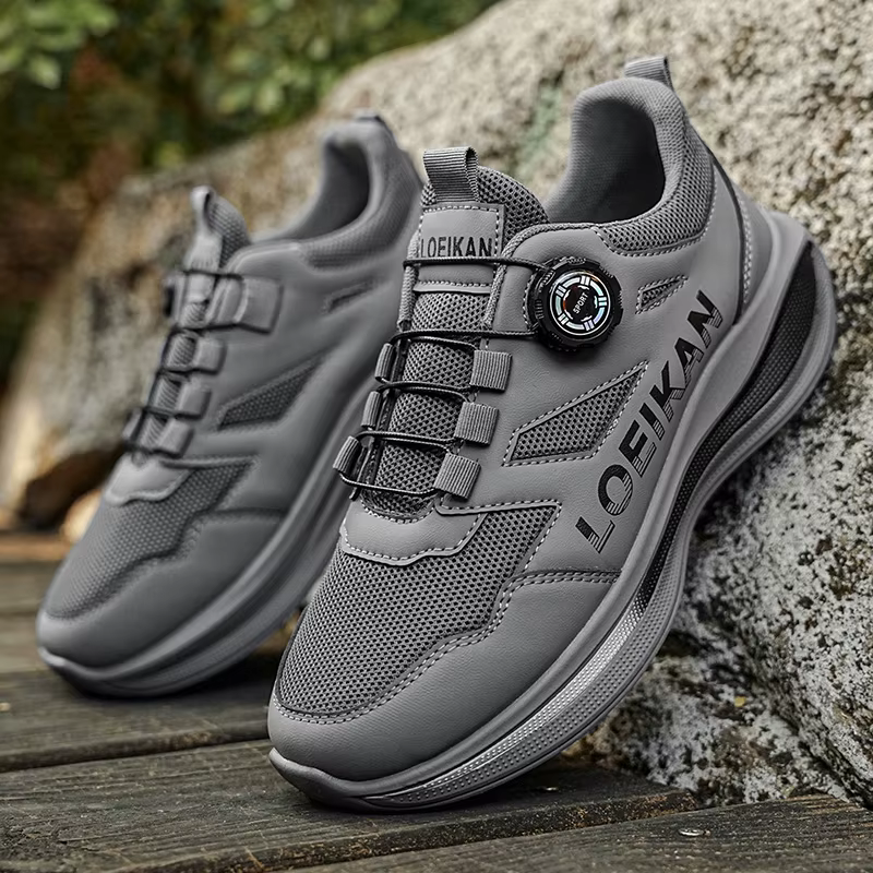 LOEIKAN Chaussures de course à bouton rotatif pour hommes