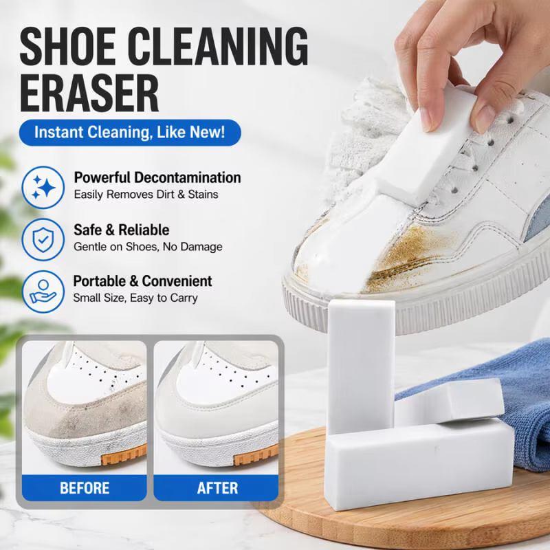 Gomme Nettoyante Blanche pour Chaussures - Détachant Sans Eau pour Baskets
