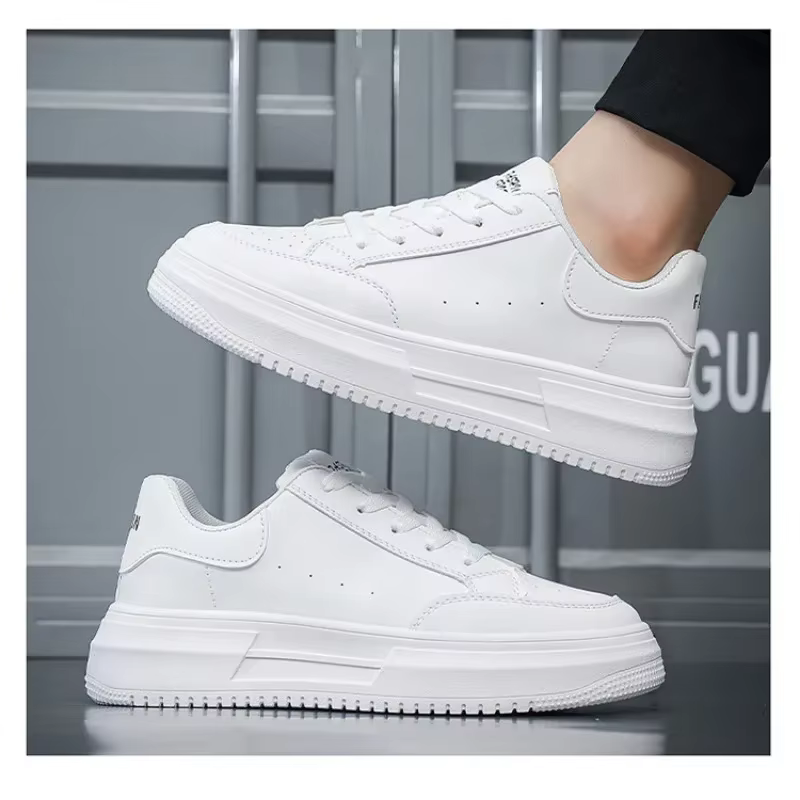 Chaussures décontractées plates en cuir blanc pour hommes 2026 – Baskets légères et respirantes pour le sport – Chaussures pour hommes – Tenis – Zapatillas Hombre