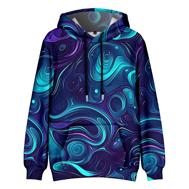 Sweat à capuche surdimensionné pour hommes, imprimé d'art abstrait moderne, pull à capuche avec poche, Streetwear, mode Couple
