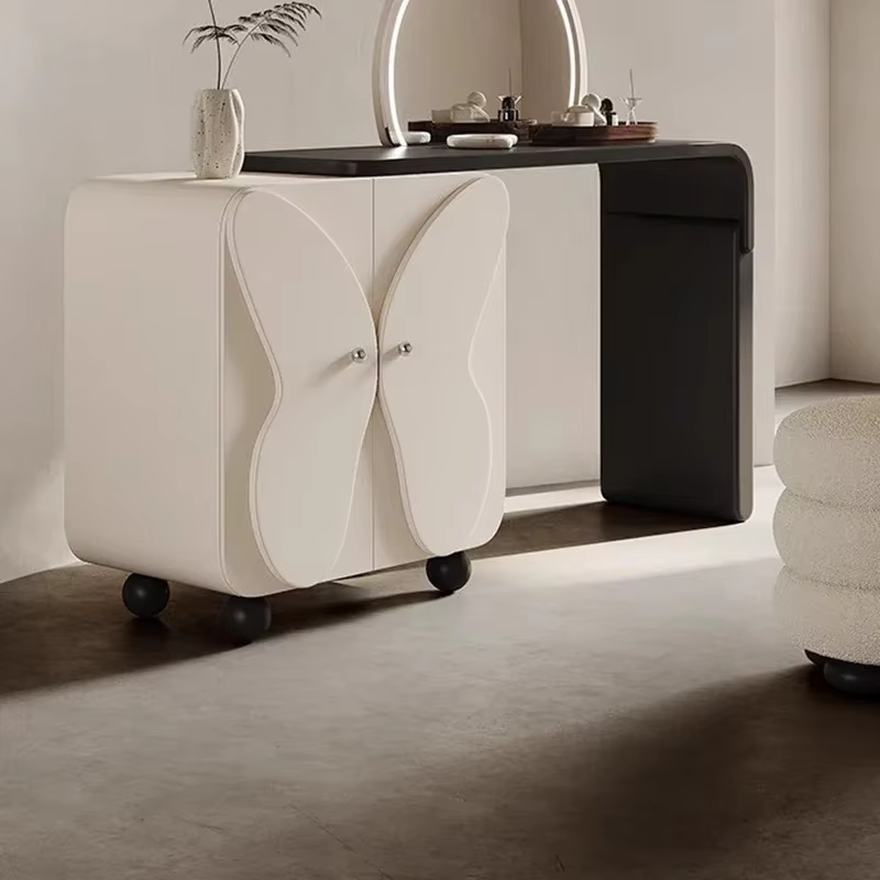 Table de maquillage moderne avec miroir et chaise, meuble de rangement pour chambre à coucher, coin bijoux, suite de salon Penteadeira