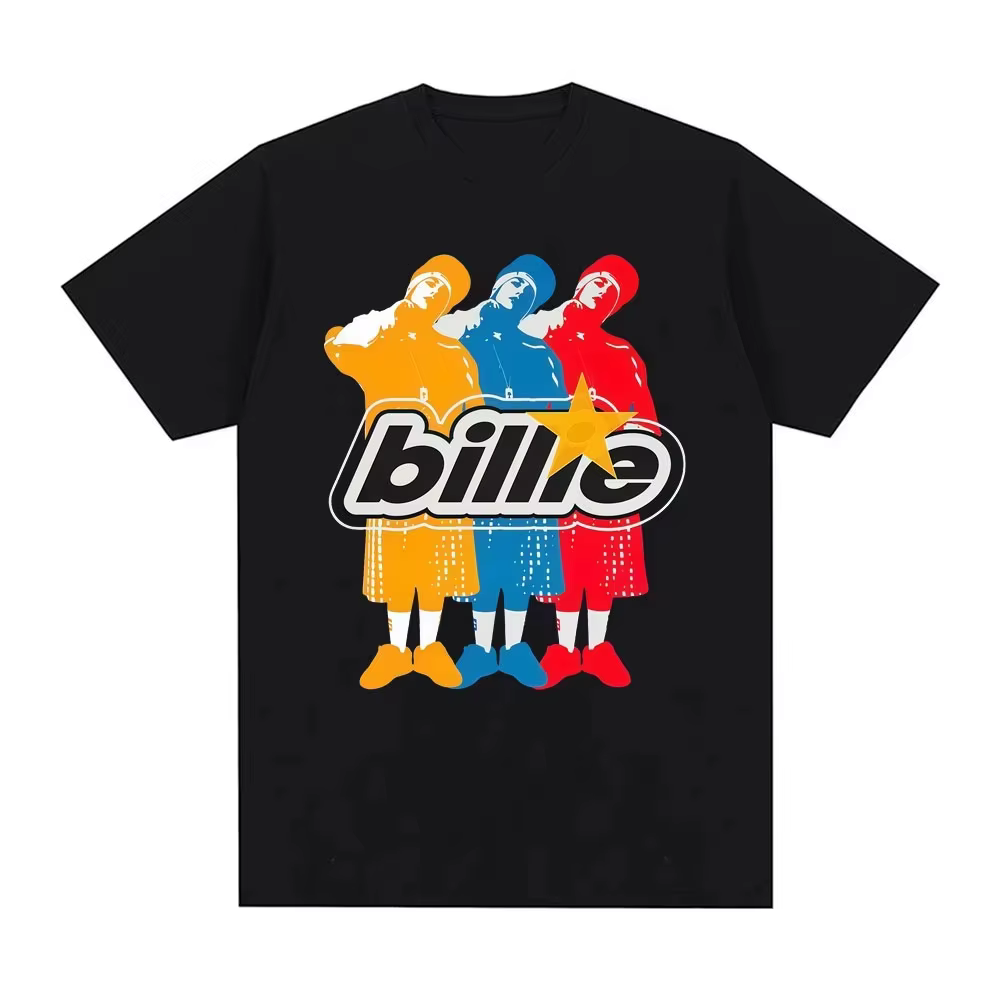 T-shirt en coton unisexe style identique à celui du film de la tournée 2026 de Billie Eilish 'Hit Me Hard and Soft', nouvelle collection été, t-shirt graphique tendance pour femme
