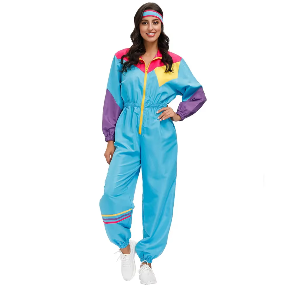 Costume de Cosplay Rock Disco Hippies pour femmes adultes, tenue de fête de carnaval d'halloween des années 70 et 80, tenue de danse Hippies, robe fantaisie de fête