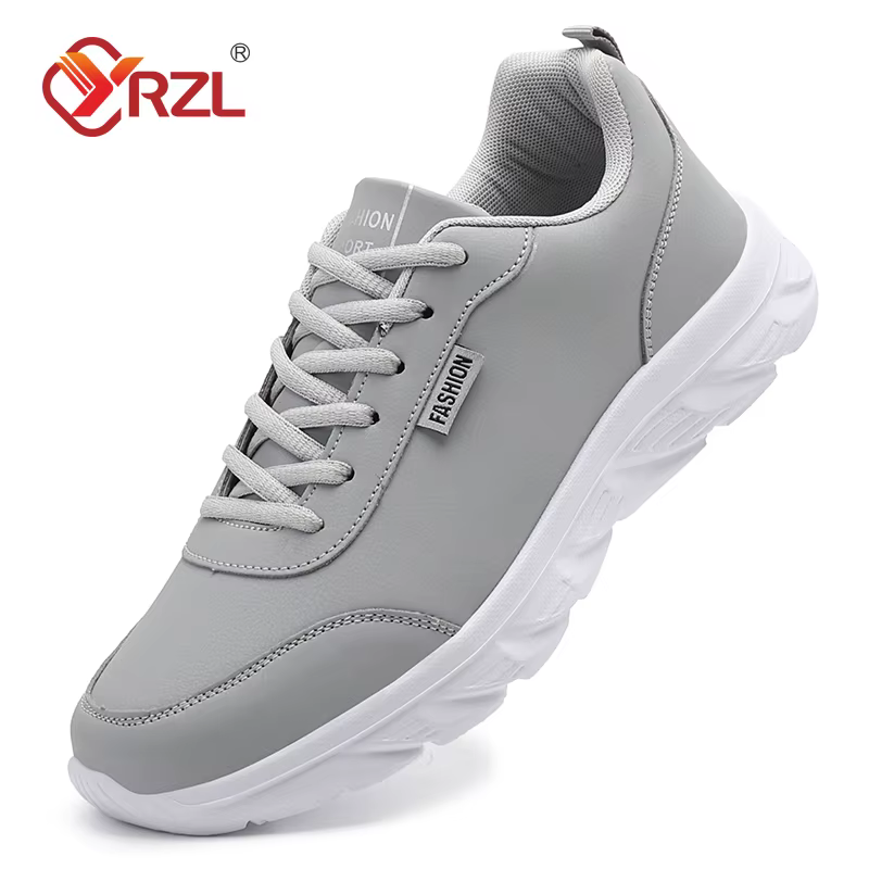 YRZL hommes chaussures de course baskets en cuir imperméables