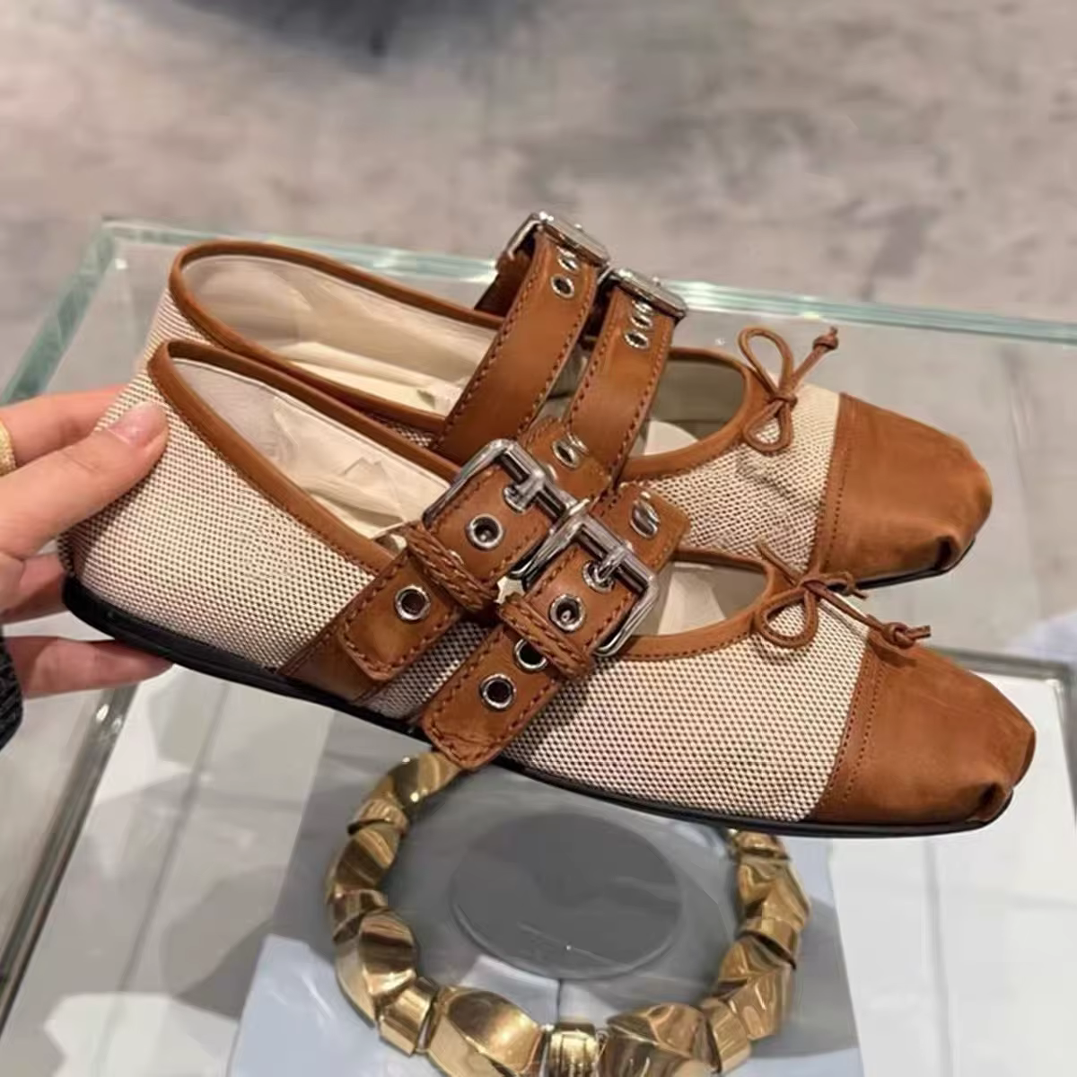 Nouvelles chaussures plates Mary Jane de luxe pour femme