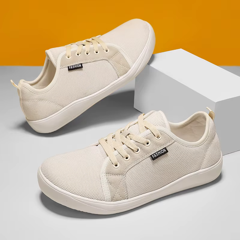 Chaussures pieds nus pour hommes avec boîte à bout large