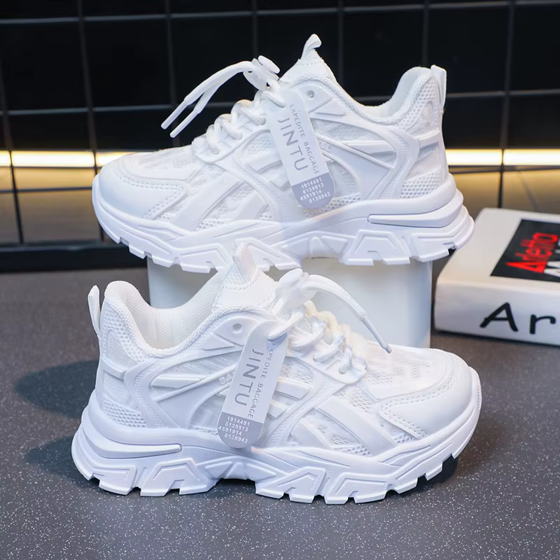 Filles réseau rouge papa chaussures 2024 printemps et automne nouvelle Version coréenne pour enfants résistant à
