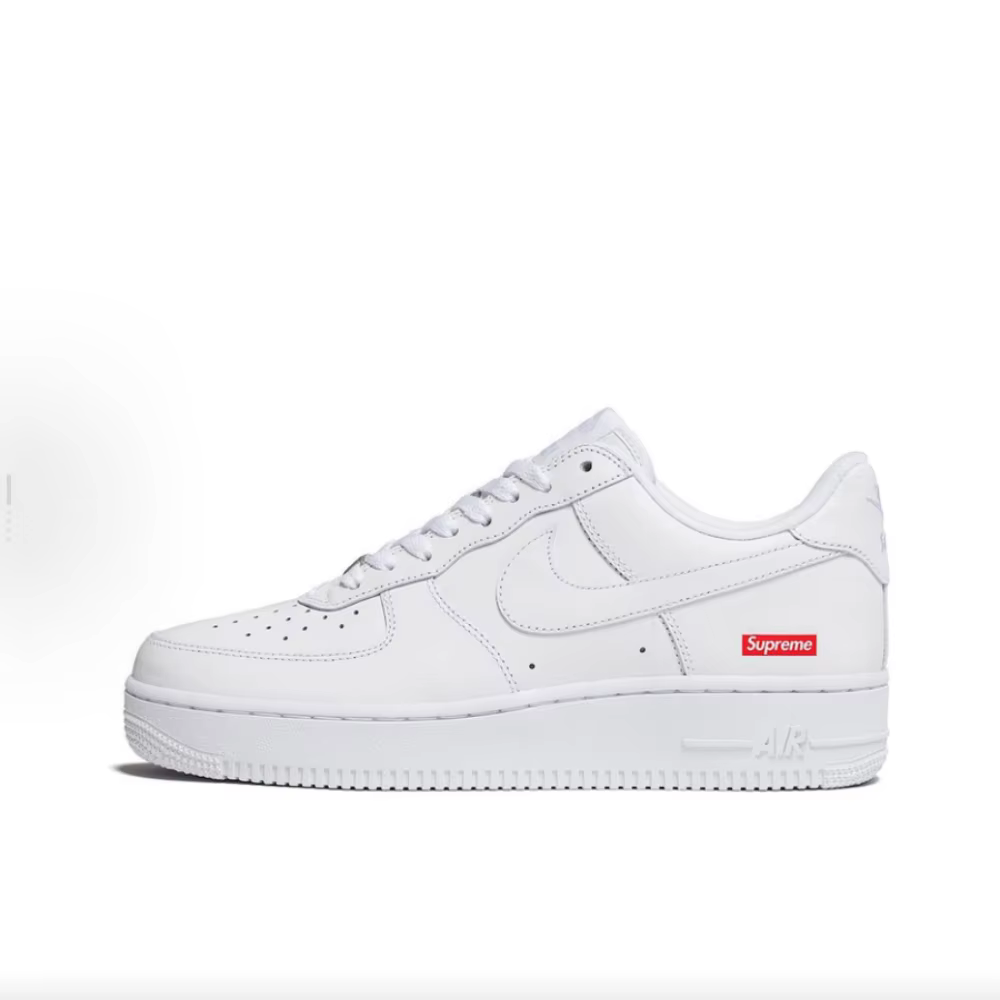 Nike Supreme Air Force 1 « Box Label » Baskets basses confortables unisexe blanc CU9225-100