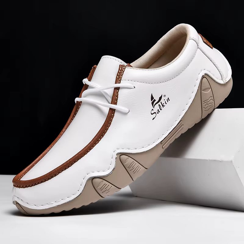 Nouvelle mode baskets femmes à la main en cuir décontracté