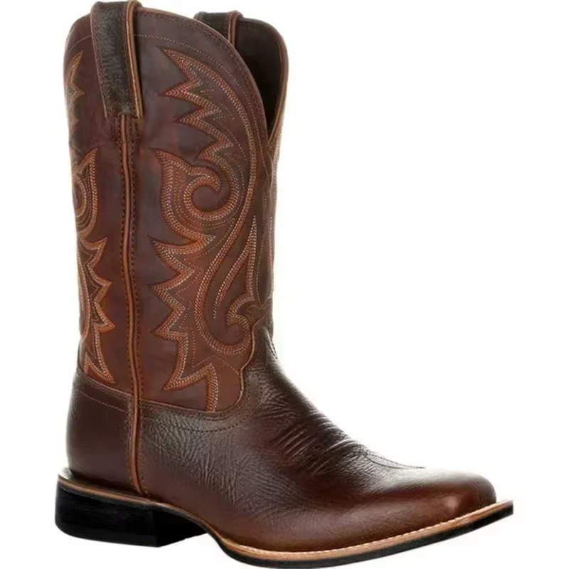 Hommes bottes mi-mollet Western Cowboy moto