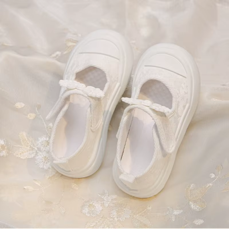 Chaussures décontractées en toile pour filles avec ornements mignons