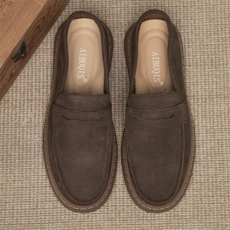 Mocassins d'affaires décontractés en cuir véritable italien pour hommes