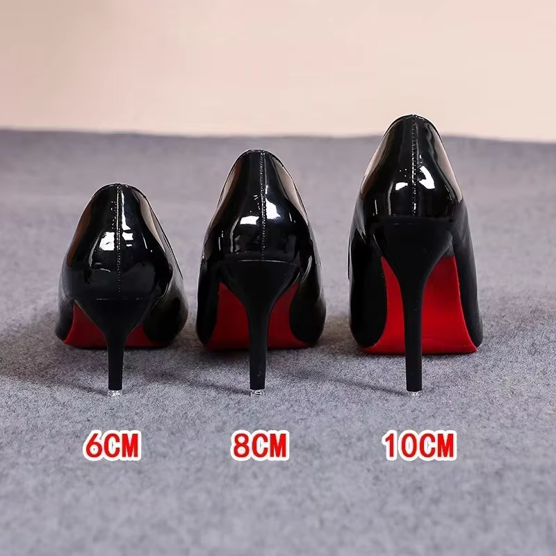 Escarpins classiques à talons hauts pour femmes, chaussures d'automne en cuir, chaussures à talons hauts pour Banquet et mariage, Sexy, fond rouge