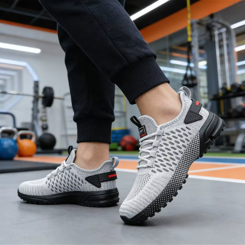 Baskets en tricot jaune tendance pour hommes