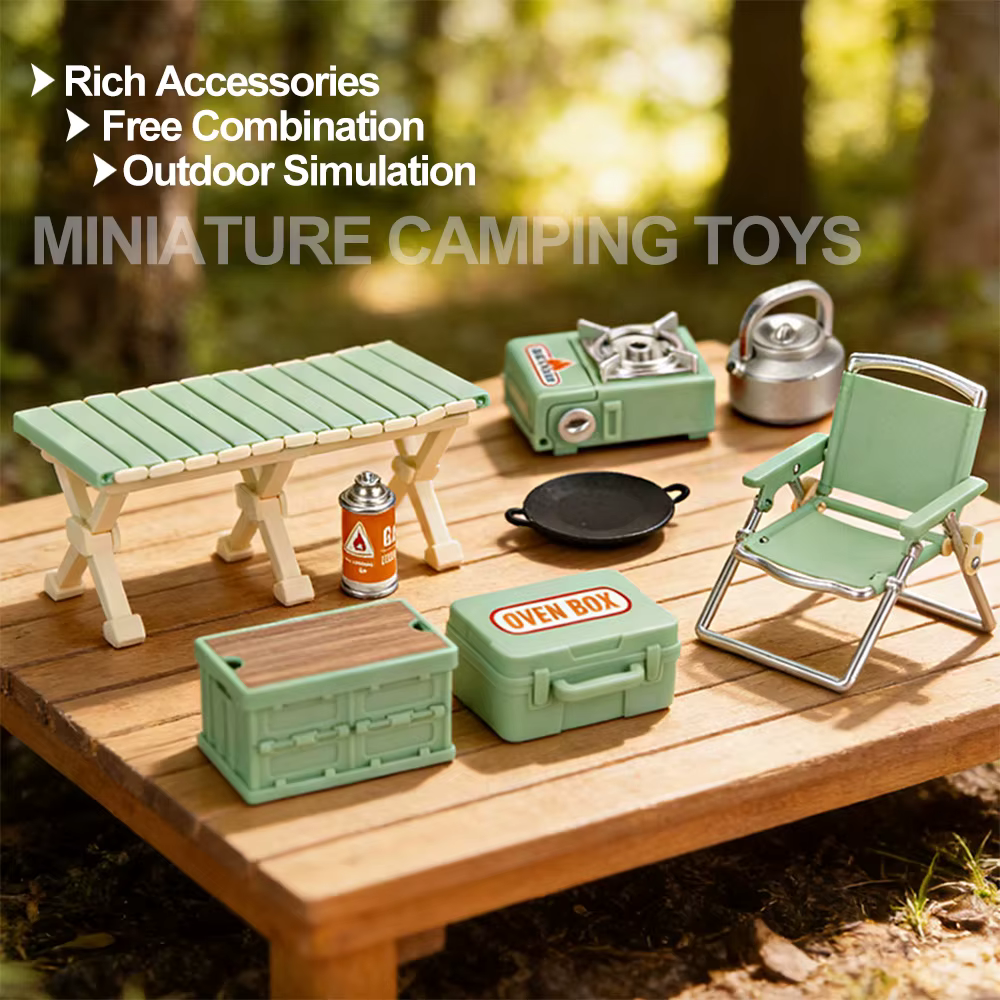 Ensemble de modèles miniatures pour camping et pique-nique, accessoires pour maison de poupée, décorations artisanales DIY, accessoires de photographie, ornements de paysage miniature