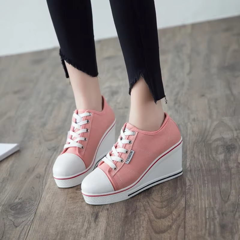 Chaussures femmes nouvelle femme toile compensée vulcaniser