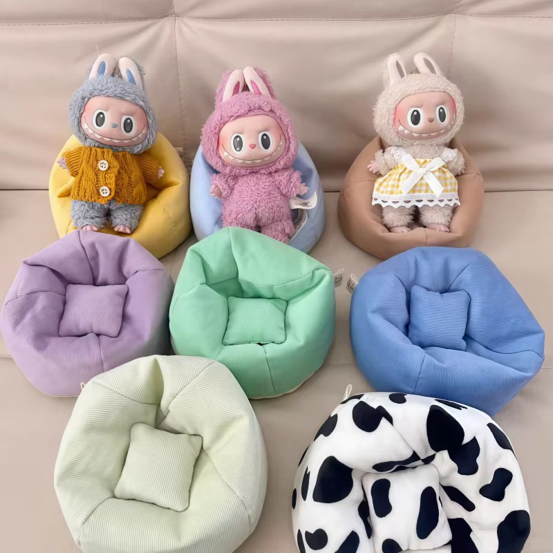 Labubu poupée canapé pour Labubu Mini paresseux canapé-lit V1 V2 V3 bricolage vêtements accessoires mignon poupée coussin jouet pour enfants cadeau