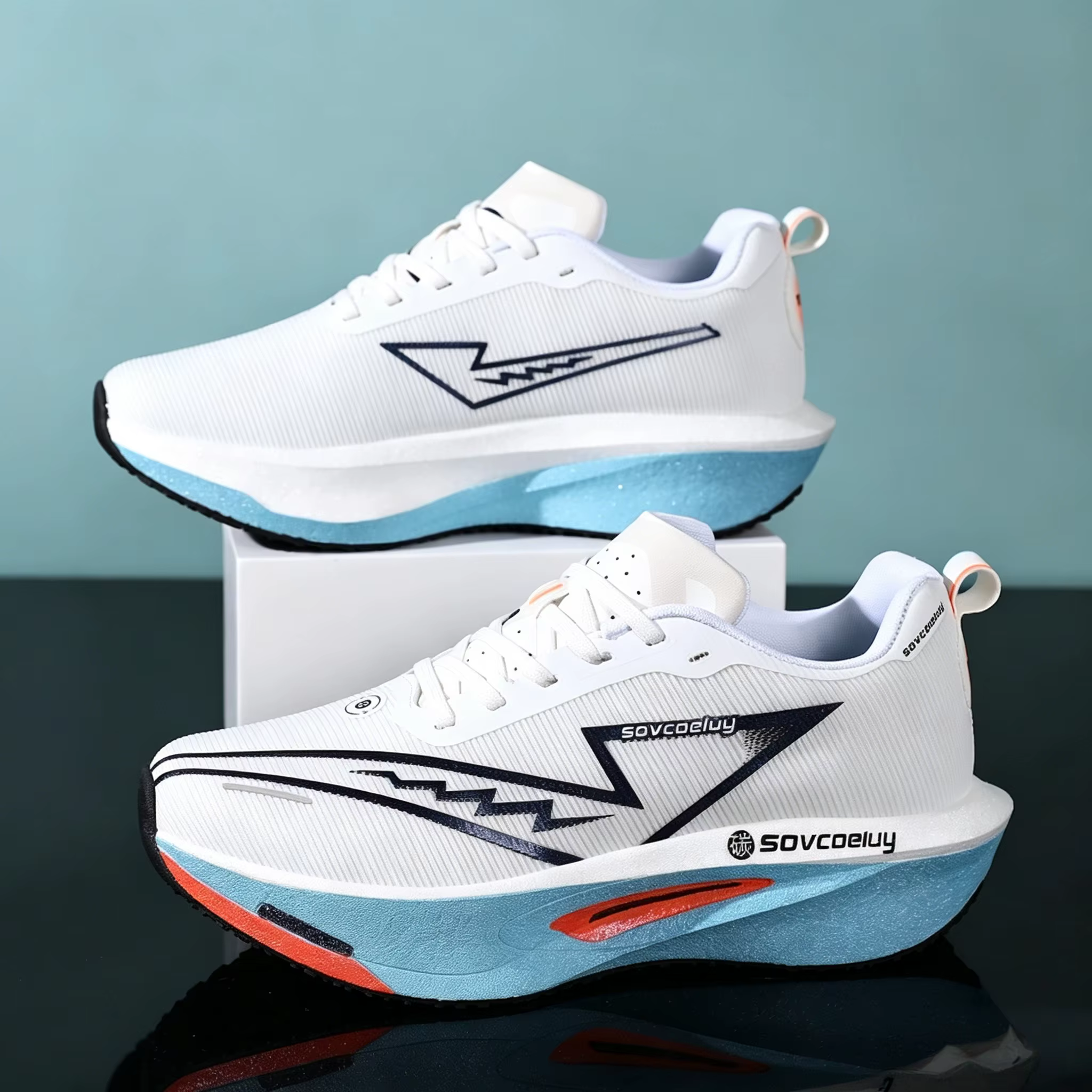 Chaussures de course pour hommes avec technologie de plaque en carbone et semelles antidérapantes en TPR, chaussures d'entraînement professionnelles pour marathon, adaptées aux entraînements de fitnes