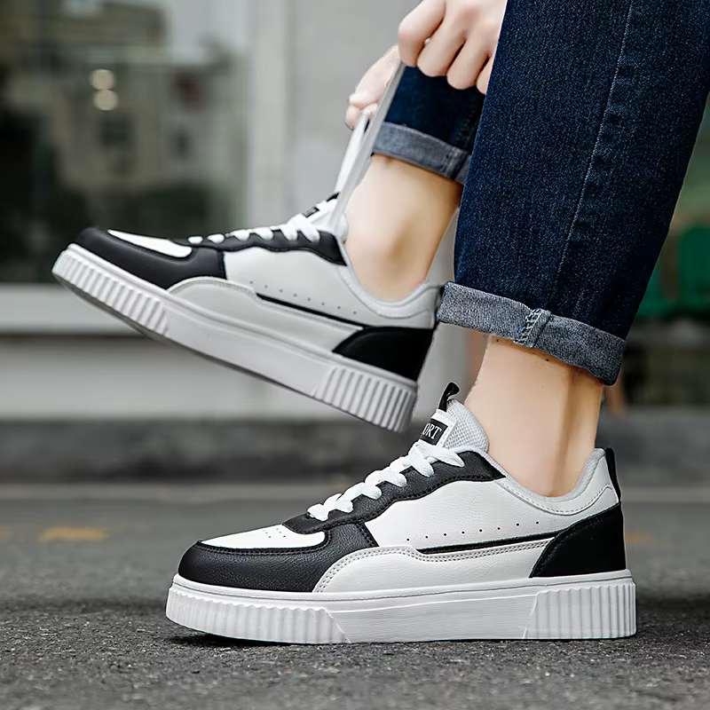 ELUVA hommes baskets automne blanc chaussures léger semelle épaisse antidérapant Skatebaord