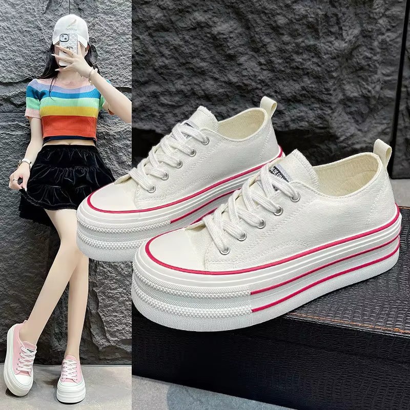 Chaussures en toile à fond épais pour femmes