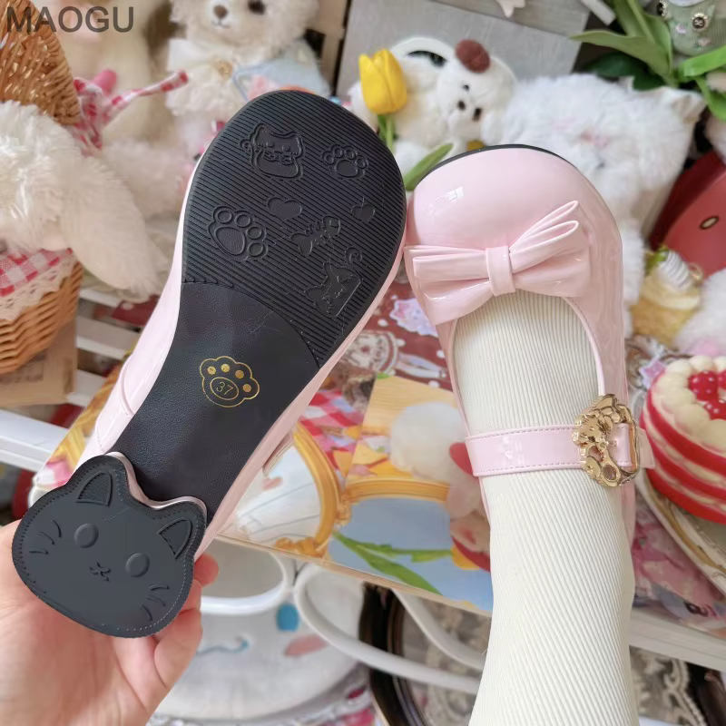 Chaussures Lolita pour femmes bout rond nœud Mary Janes mignon doux dames printemps été escarpins à talons bas Zapatos De Mujer taille 35-40