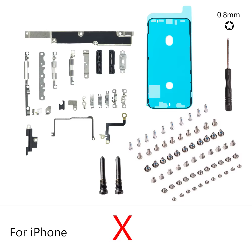 Support de petites pièces intérieures en métal pour iPhone, accessoires intérieurs pour iPhone 11, 12, 13 Pro, X, Poly, XS Max, mini, bouclier plat, 1 jeu
