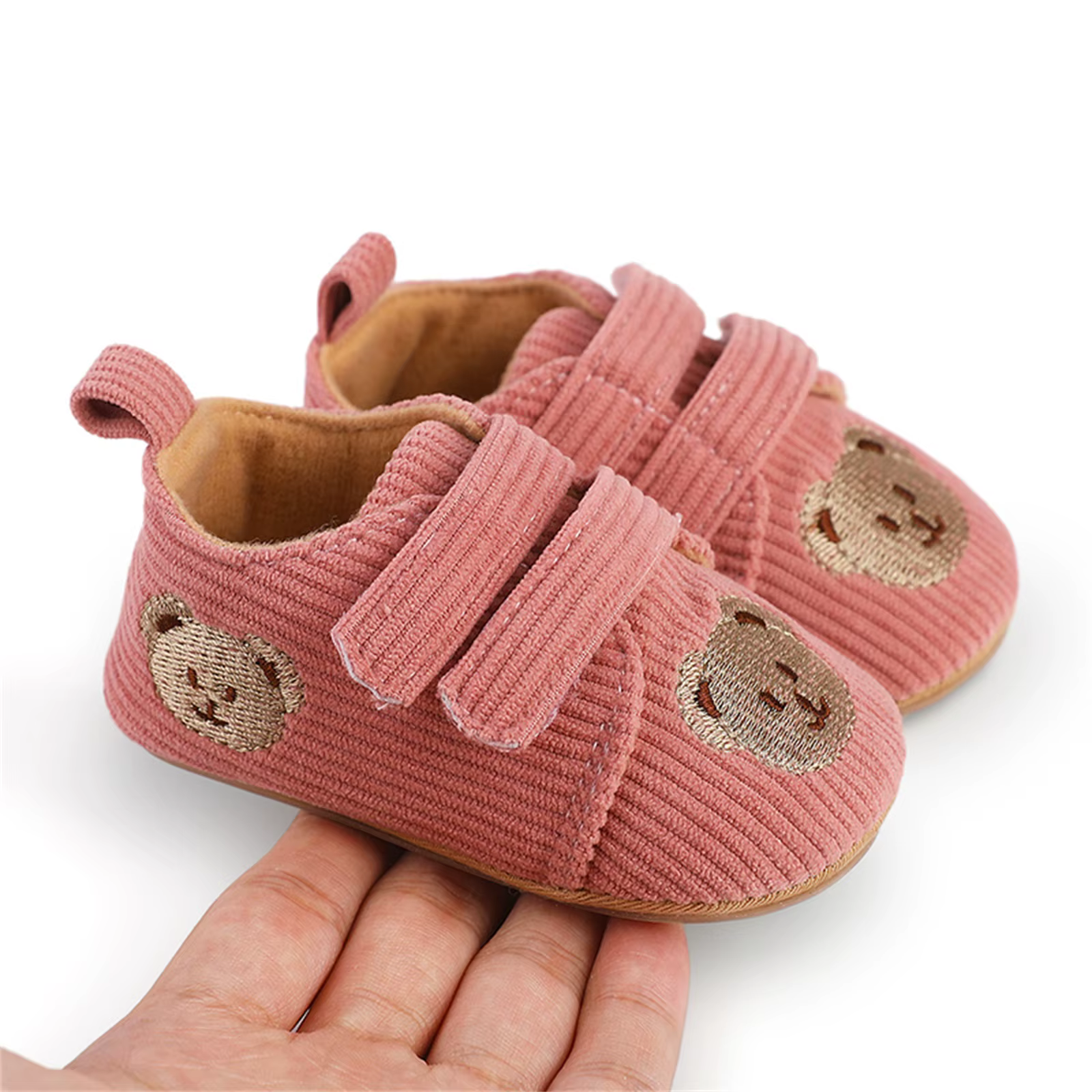 Nouveau-né bébé filles garçons espadrilles décontractées printemps automne anti-dérapant PVC semelle ours broderie premiers marcheurs chaussures pour infantile enfant en bas âge
