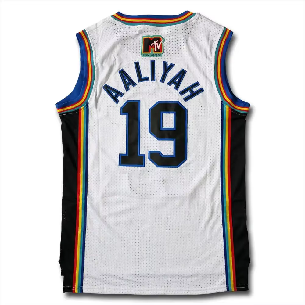 Aaliyah19 # Brick Layers CAMBRIDGE 3 White Basketball Jersey
