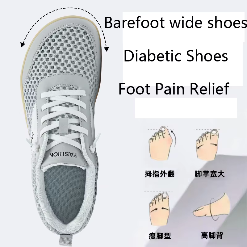 Chaussures de marche orthopédiques à bout large pour diabétiques souffrant de hallux valgus
