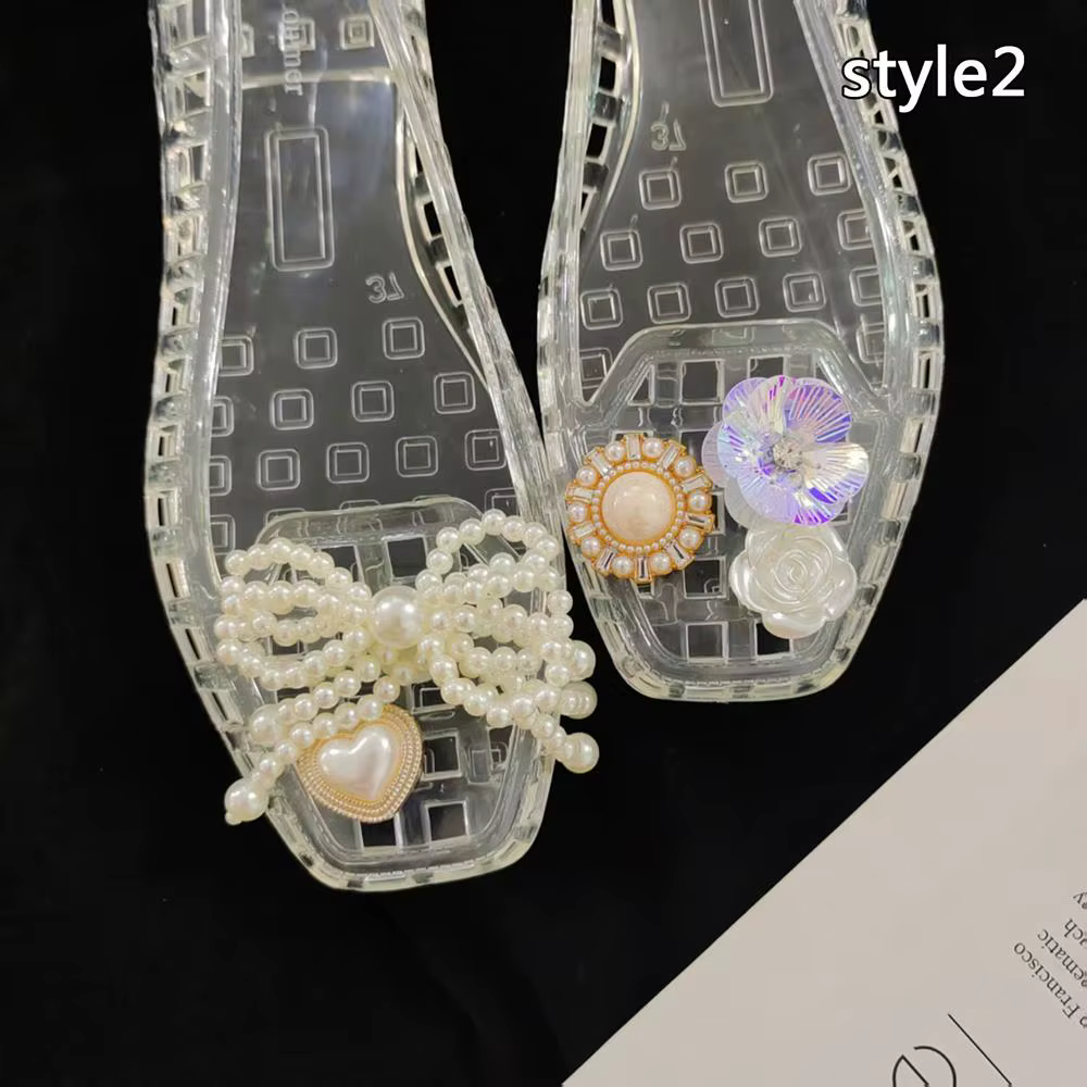 Breloques de chaussures en métal à fleurs brillantes