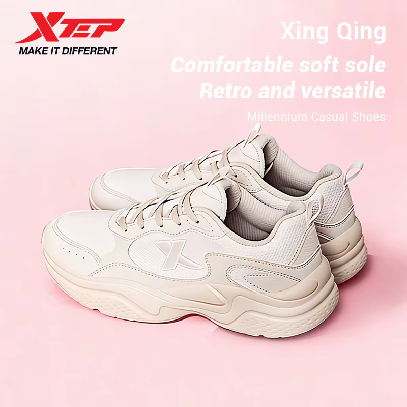 Xtep chaussures pour femmes décontractées coussin respirant Style de rue durabilité loisirs Absorption des chocs baskets de marche souples 875318320047