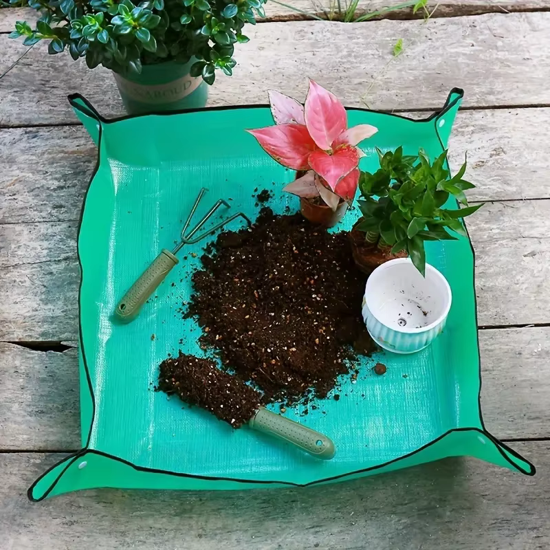Tapis de plantation 50cm -50cm, tapis d'empotage de jardinage pliable, Pot de fleur de plante de jardin, tapis imperméables de transplantation, outils pour plantes à fleurs