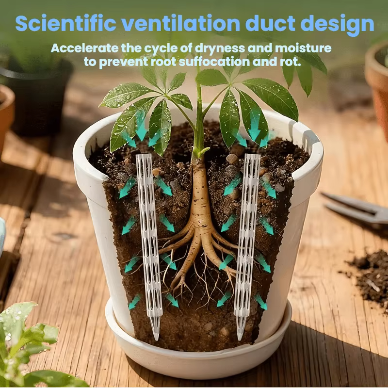 Tuyaux d'aération pour pots - Prévention de la pourriture des racines, empêchement de l'irrigation excessive pour des racines saines. Accessoires pour plantes, adaptés aux pots