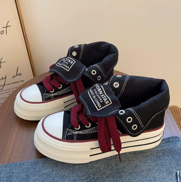 Chaussures montantes en toile pour femme