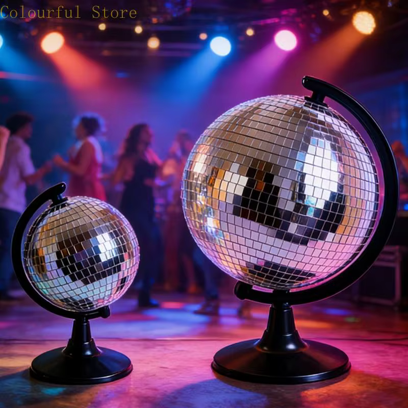 X7XD – statues Disco en argent, miroir, Sculpture Disco avec Base, ornement bureau pour décorations fête