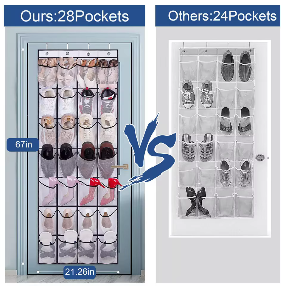 Organisateur de chaussures au-dessus de la porte